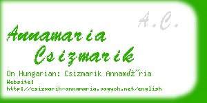 annamaria csizmarik business card